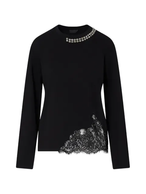 LIU JO T-shirt with lace and jewel embellishments