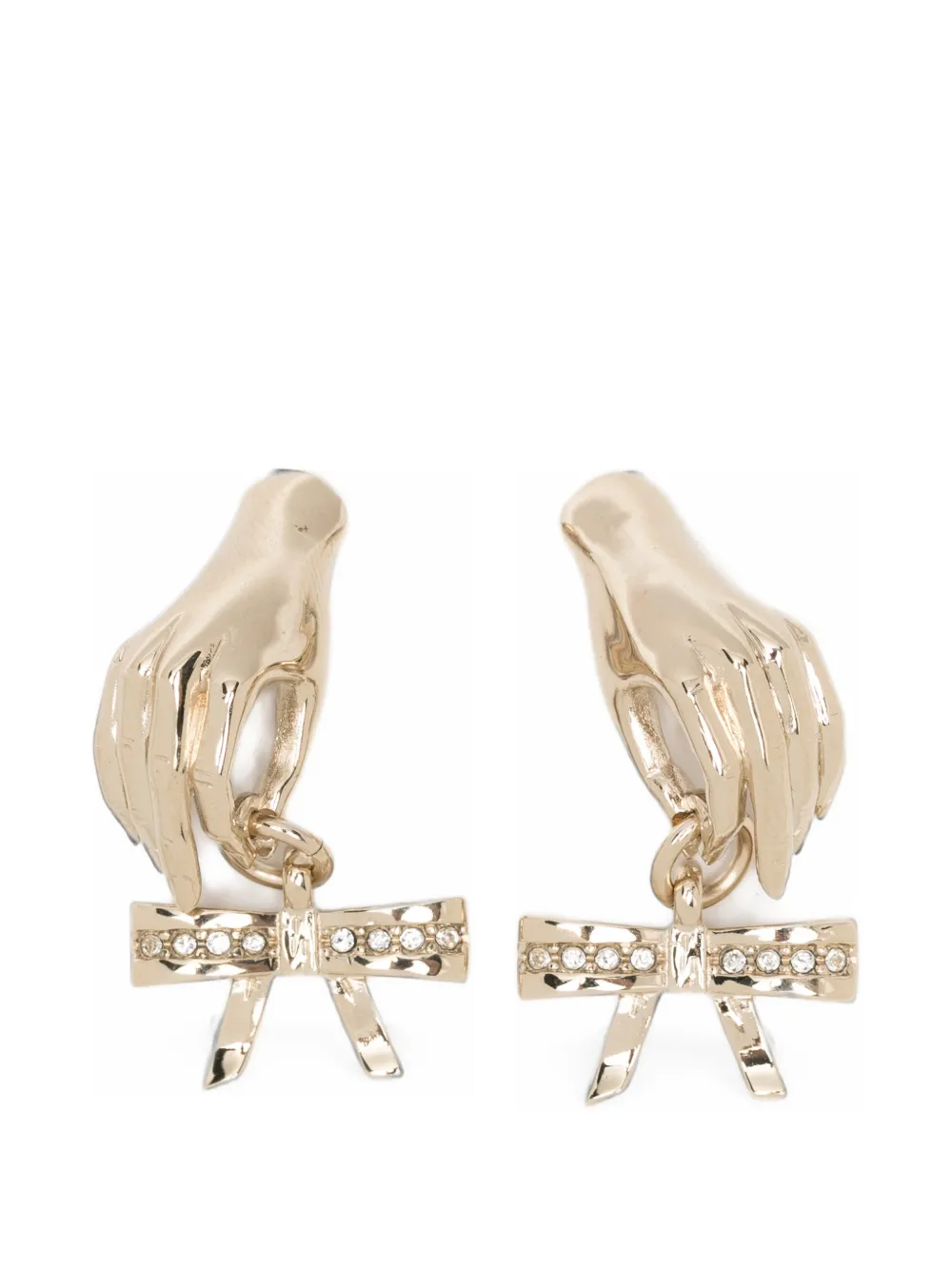 Vivetta crystal-embellished bow earrings - Oro