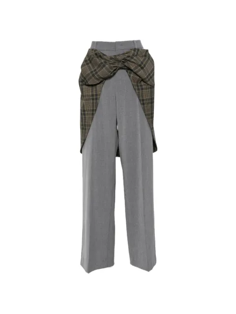 Vivetta check-panelled wide-leg trousers