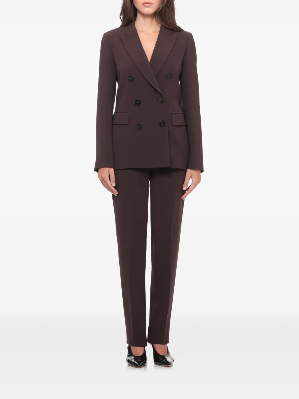 Alberto Biani Blazer met dubbele rij knopen Bruin