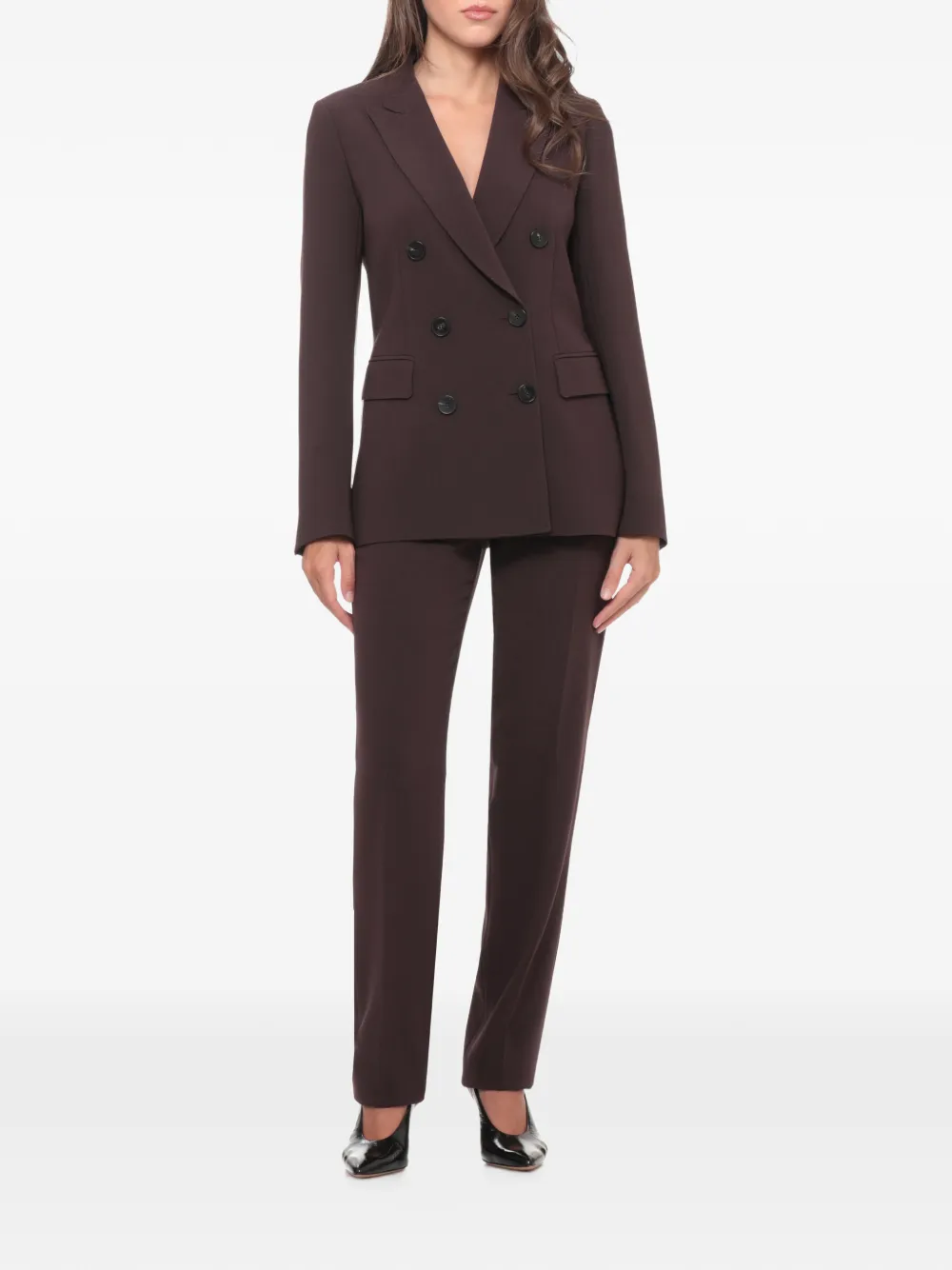 Alberto Biani Blazer met dubbele rij knopen Bruin