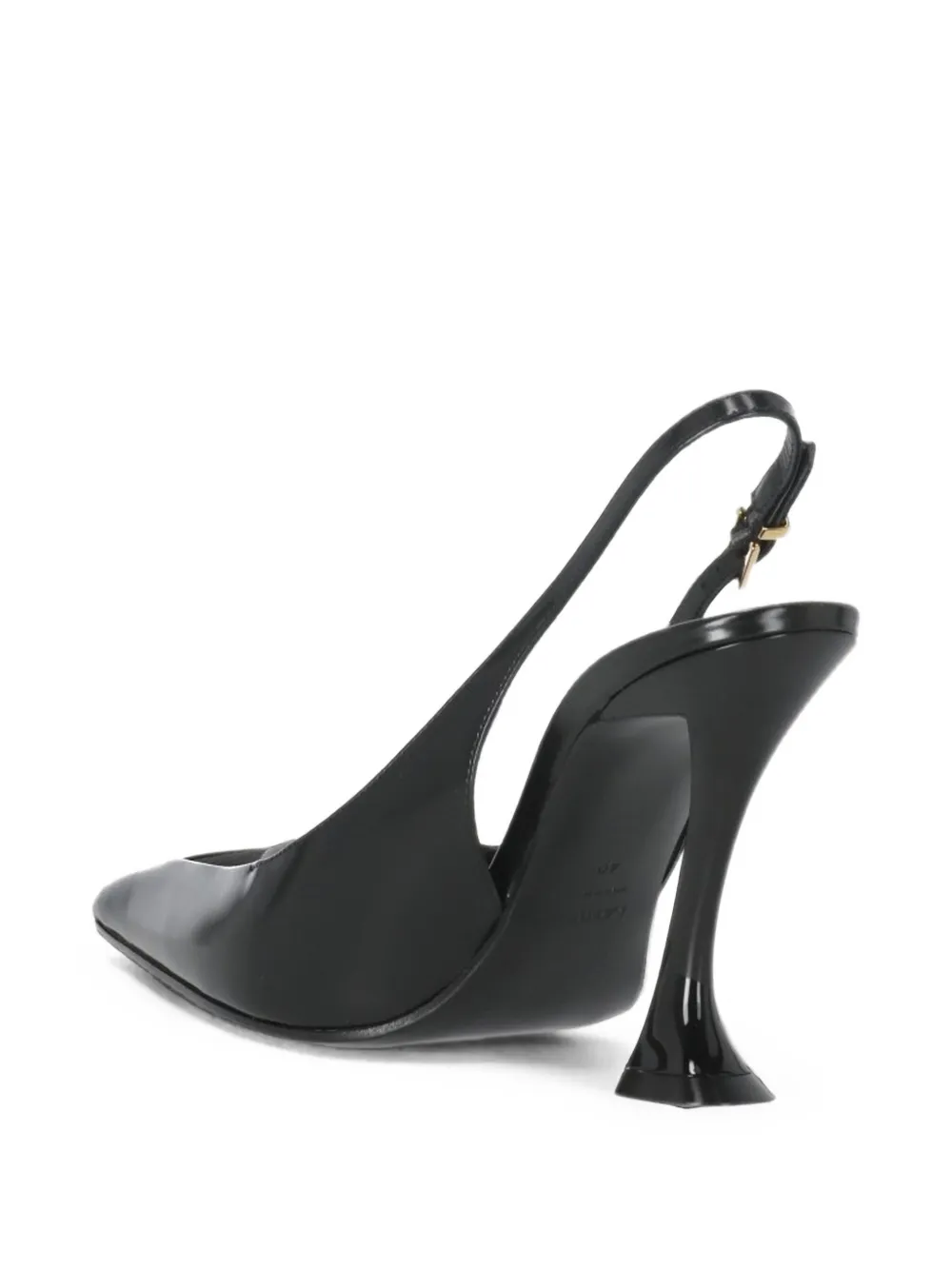 Lanvin Serenade slingback in leather Zwart
