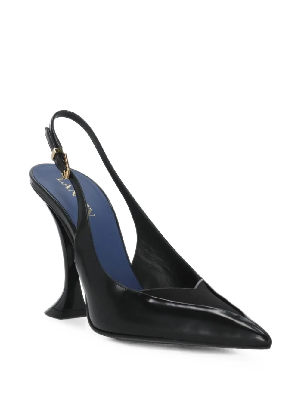 Lanvin Serenade slingback in leather Zwart