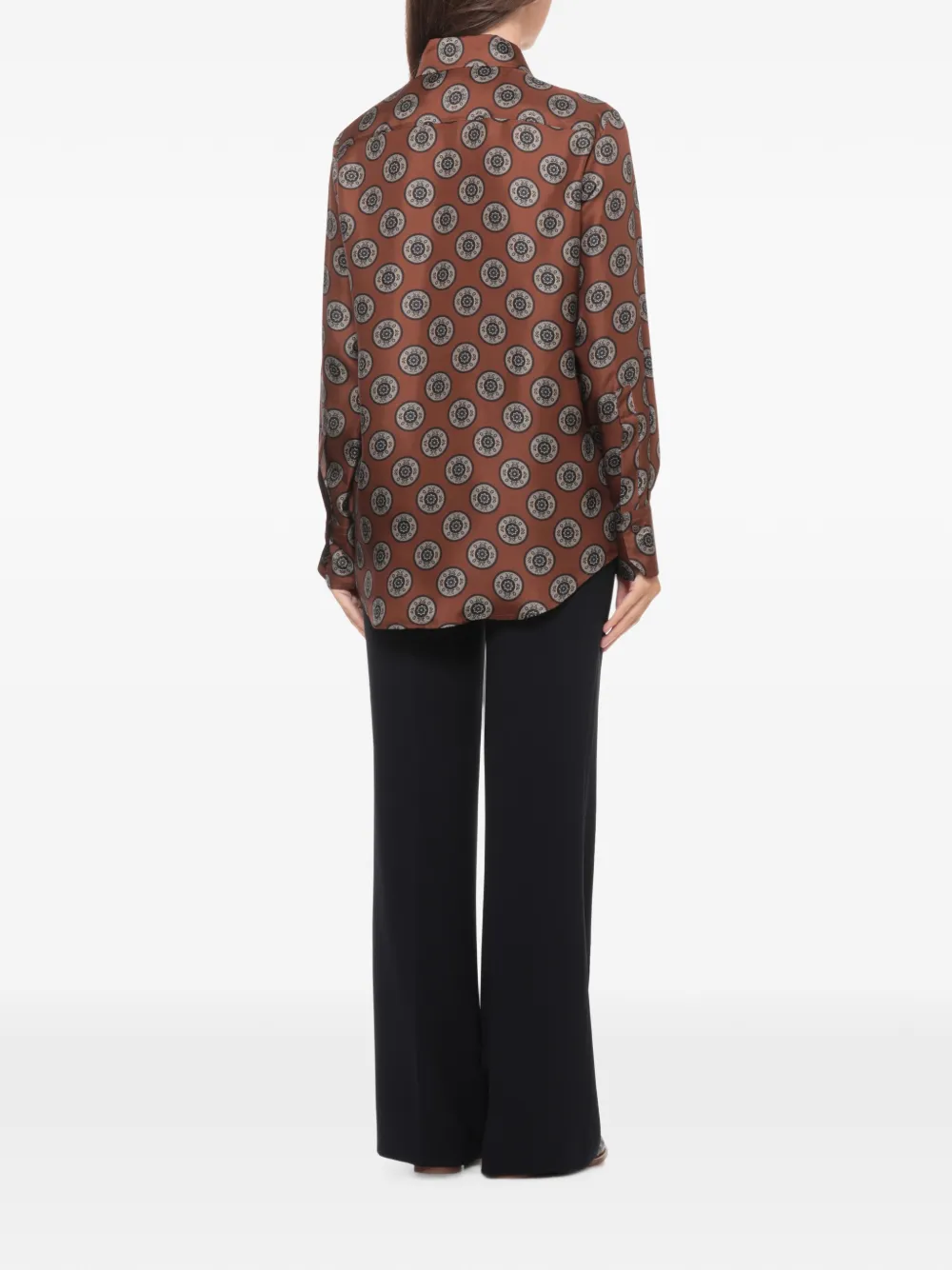 Alberto Biani Blouse met bolvormige print Bruin