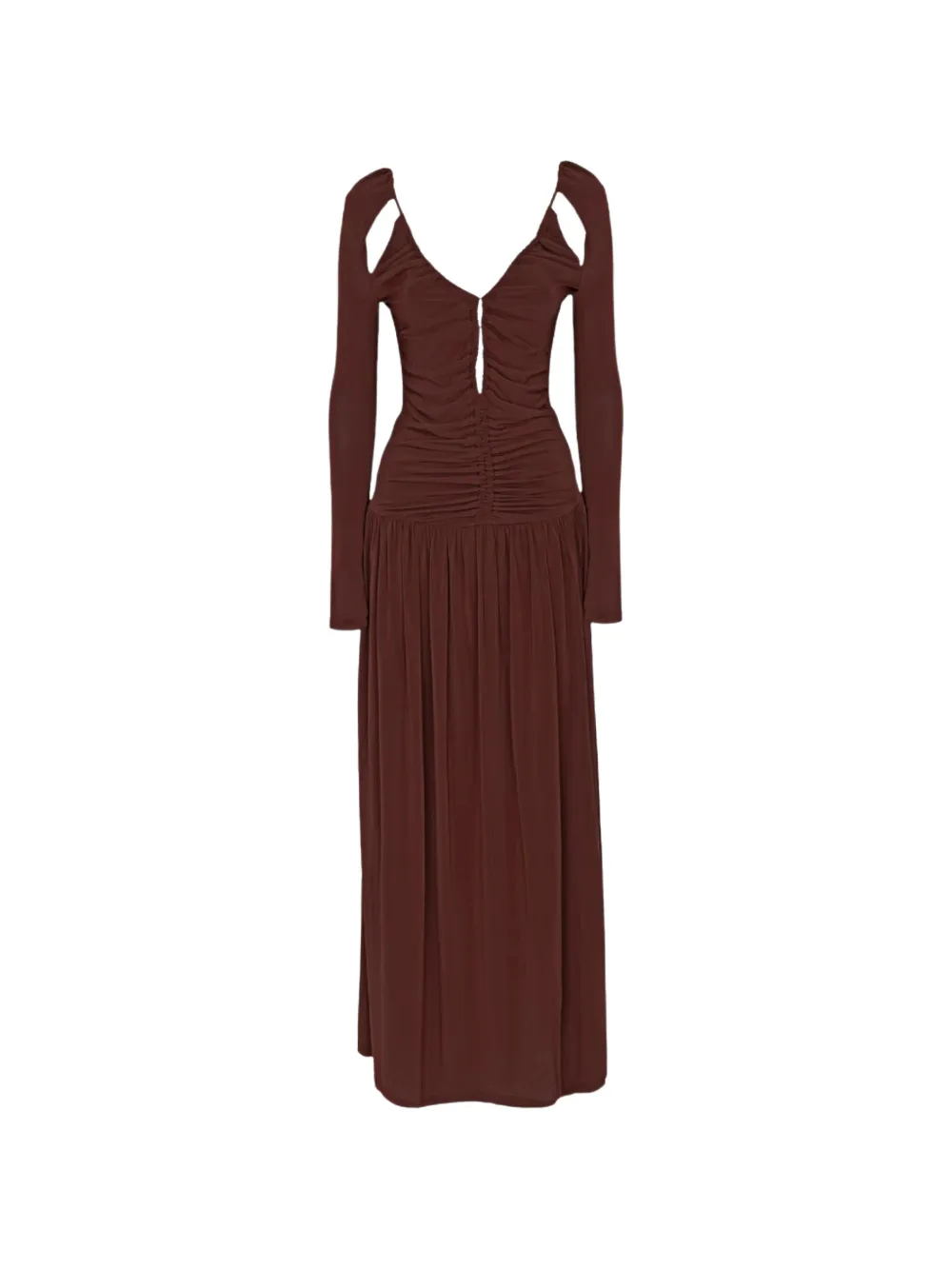 Raquel Diniz ruched cut-out maxi dress - Marrone