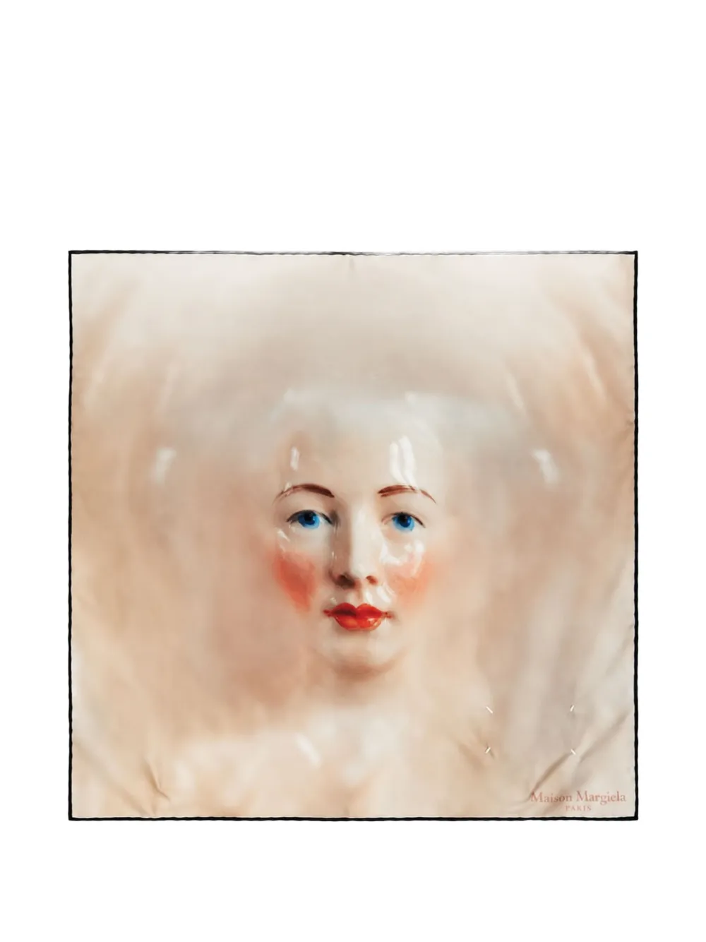 Maison Margiela Porcelain Doll-print scarf - Toni neutri
