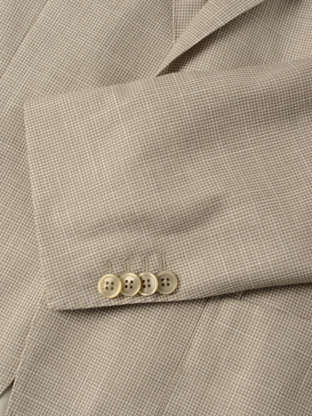 HUGO micro-check notch-lapel blazer Beige