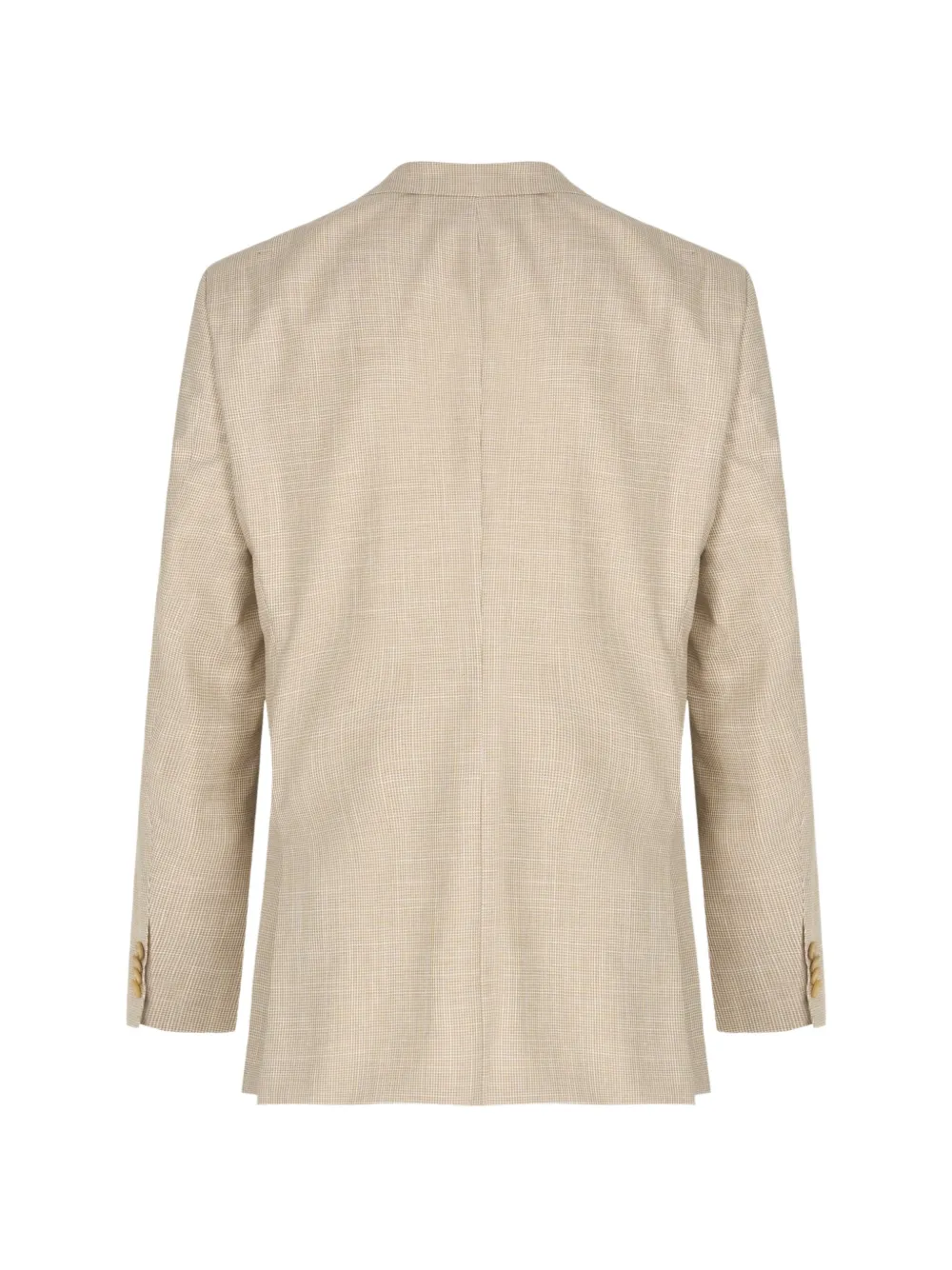 HUGO micro-check notch-lapel blazer Beige