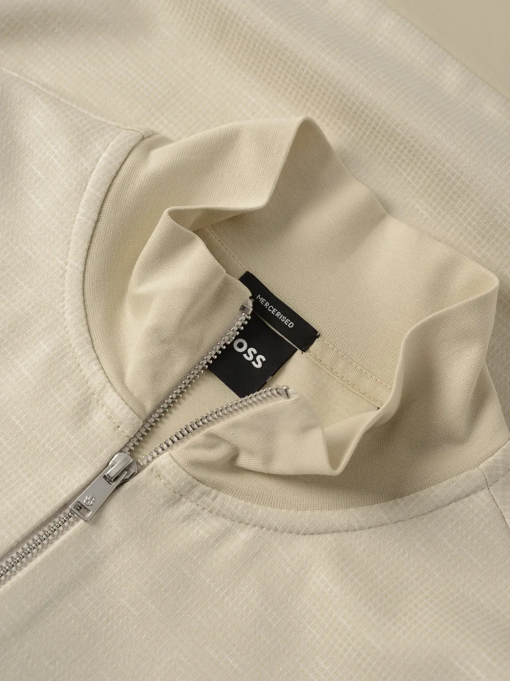 BOSS zip-up textured cardigan Beige
