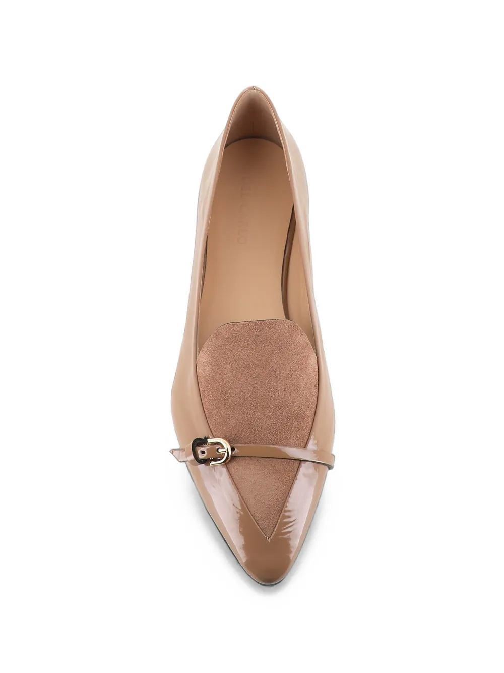 Del Carlo buckle-detail pointed-toe ballet flats Beige