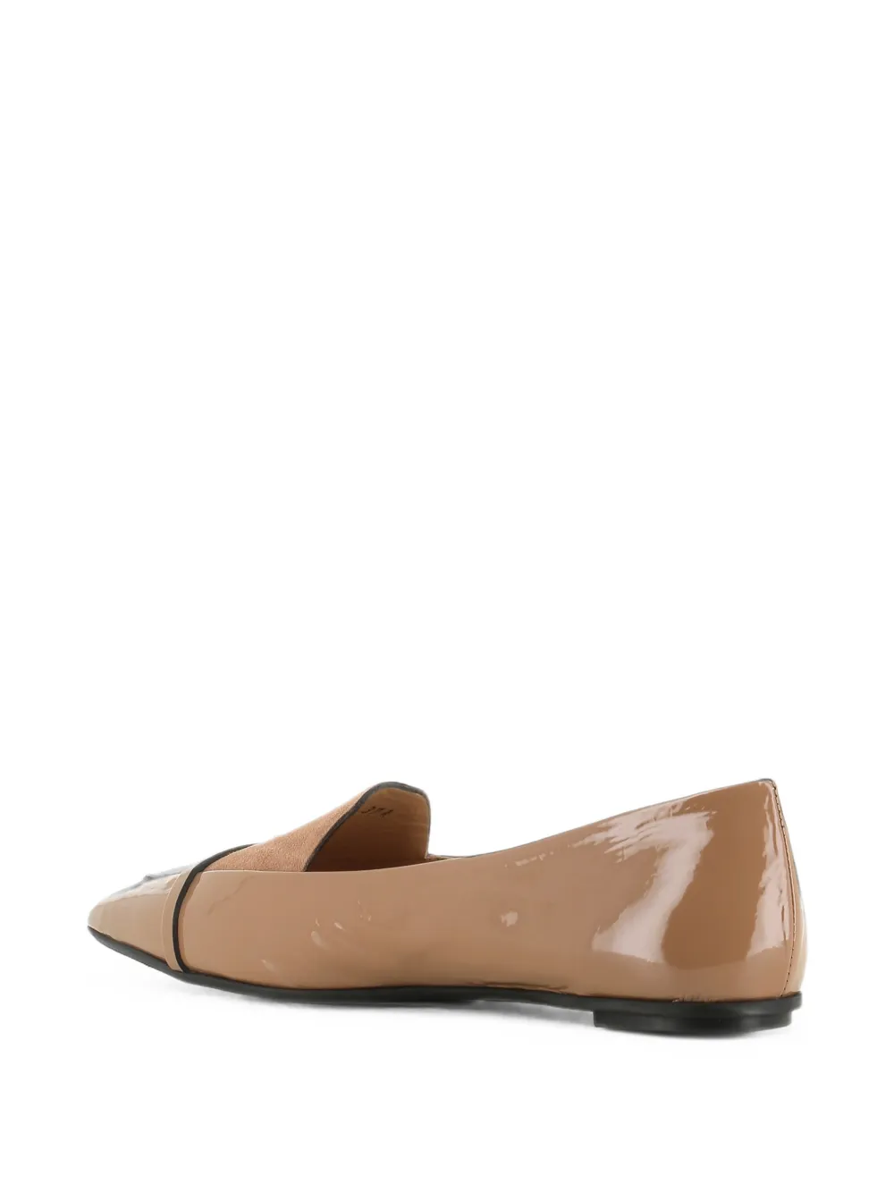 Del Carlo buckle-detail pointed-toe ballet flats Beige