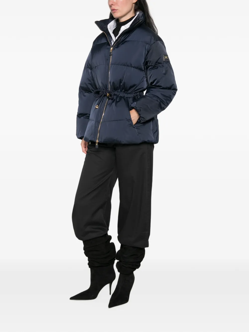 Elisabetta Franchi Jas met trekkoord Blauw