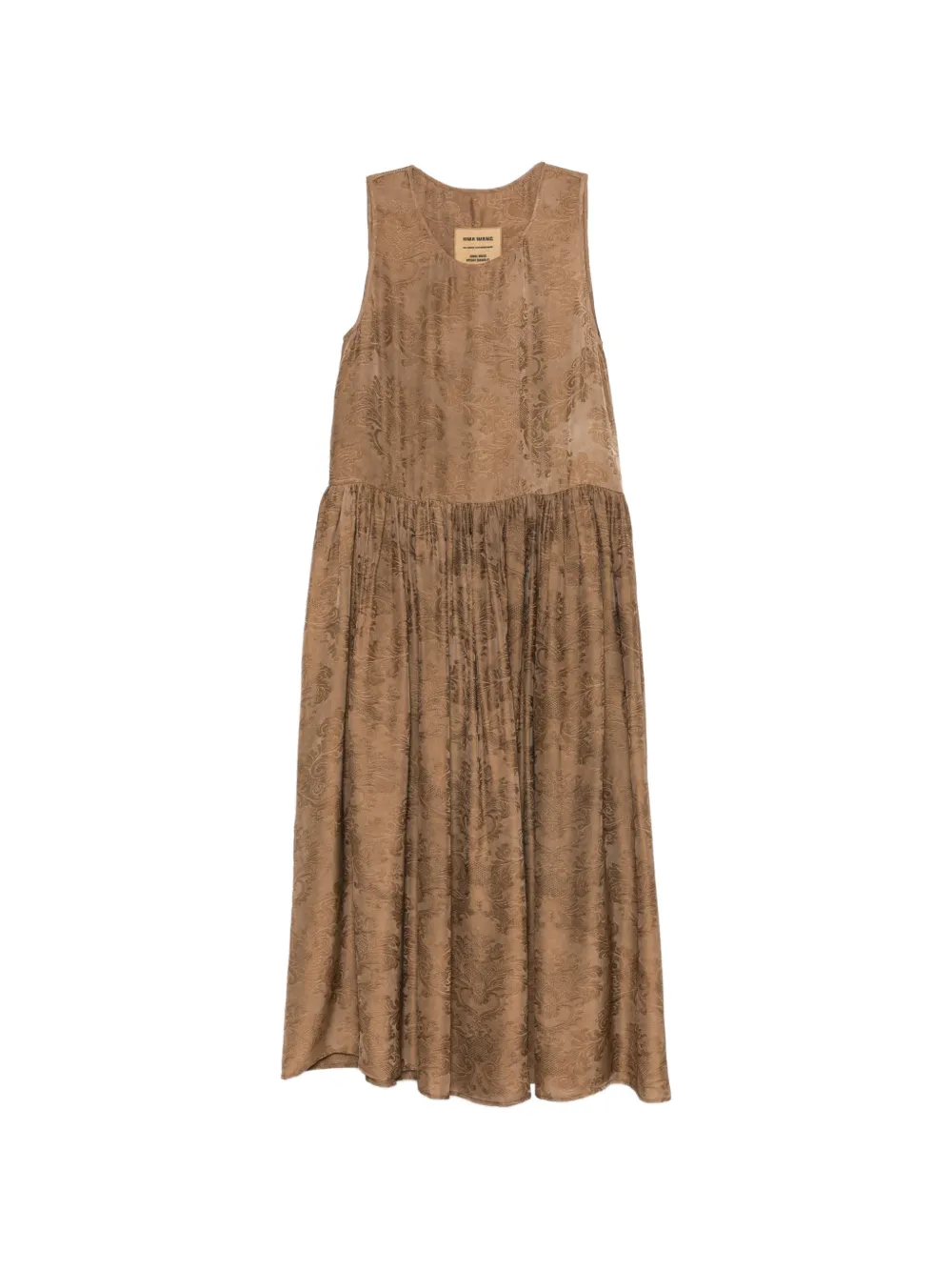 Uma Wang Abito con arricciatura - Marrone