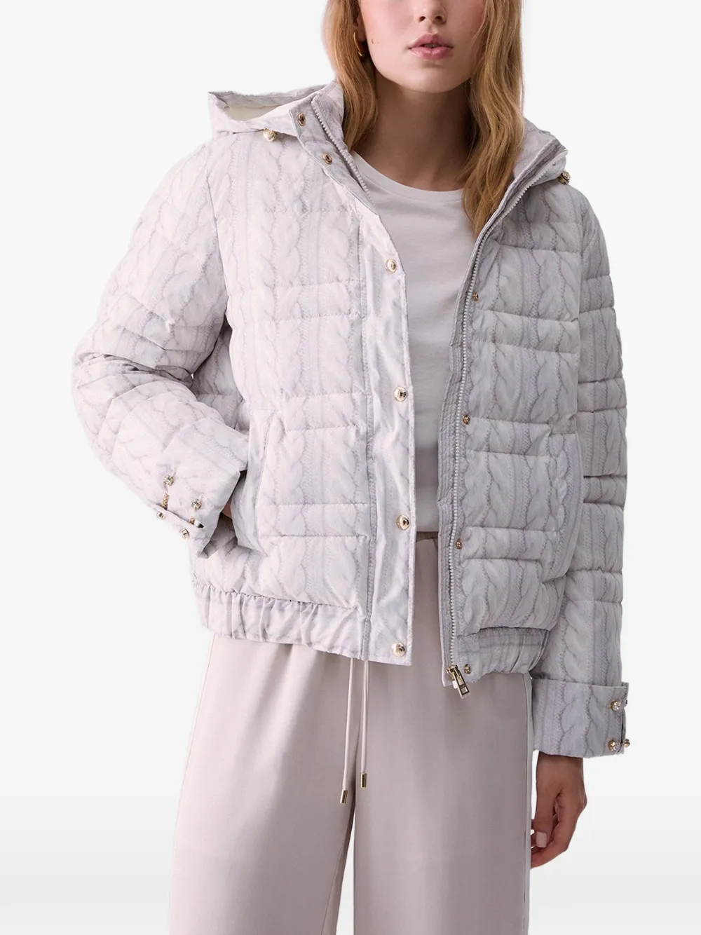 LIU JO printed nylon jacket - Bianco