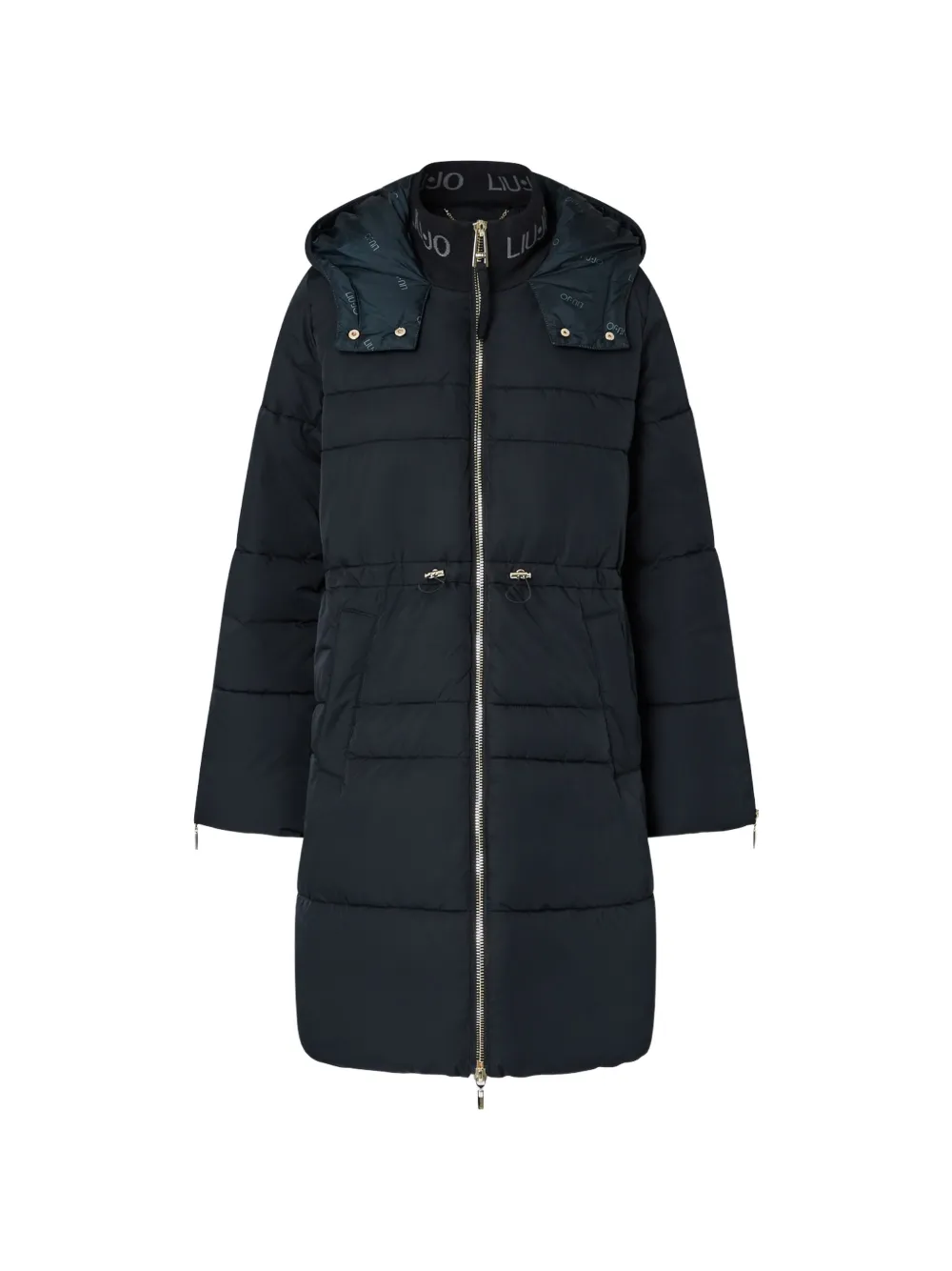 LIU JO long jacket in matte nylon - Nero