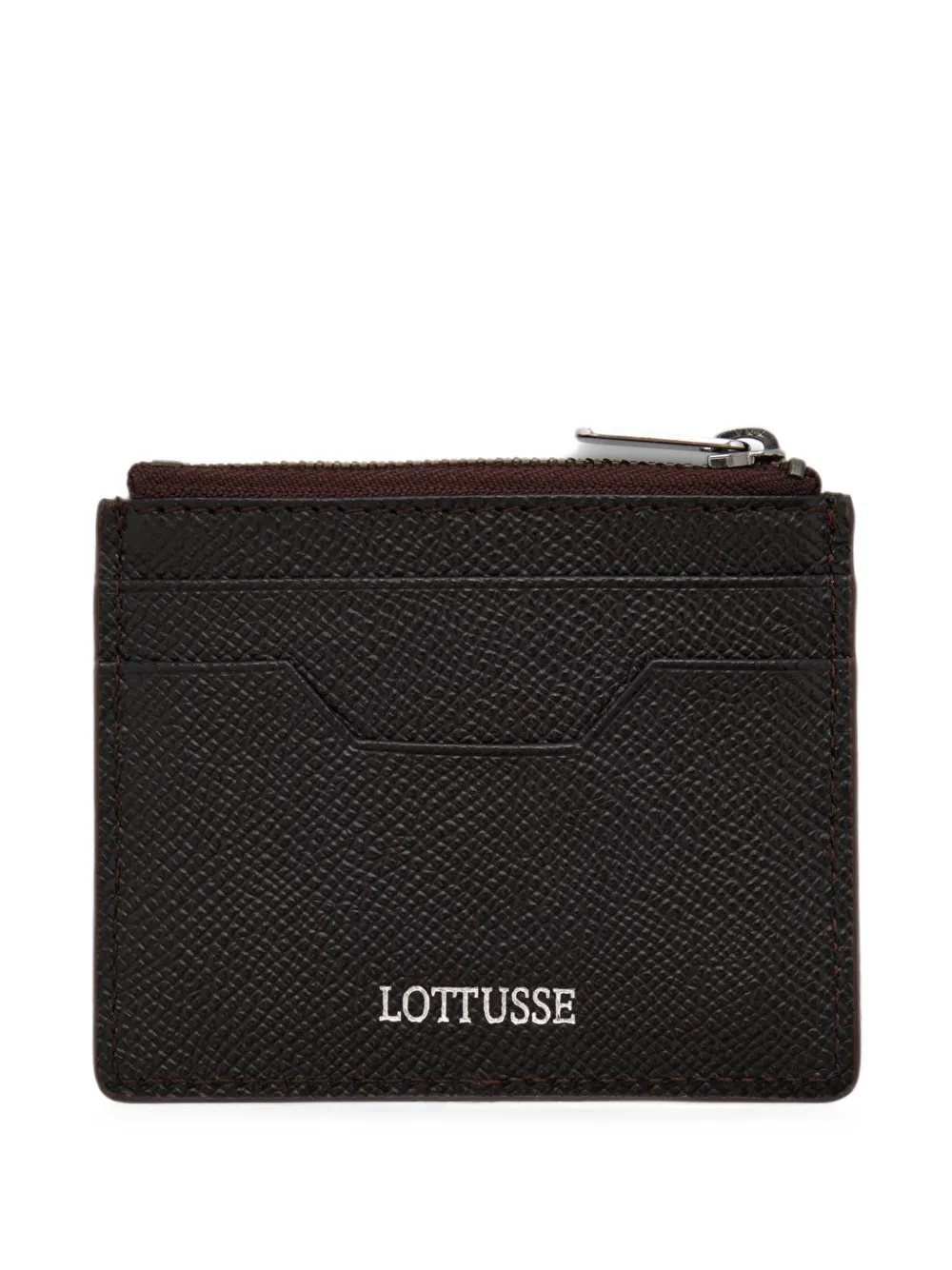Lottusse logo-print leather card holder | Brown | Image 1