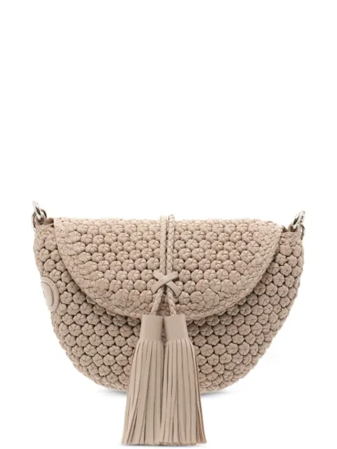 Lottusse bolso de hombro Noodbag de piel tejido