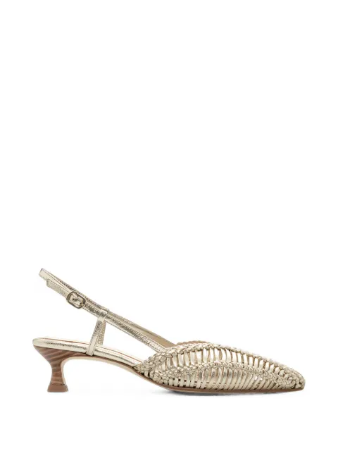 Lottusse Edit woven leather slingback pumps