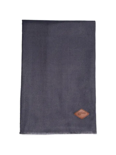 Lottusse logo-patch fringed scarf