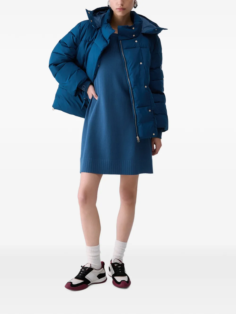 LIU JO Oversized jack met capuchon Blauw