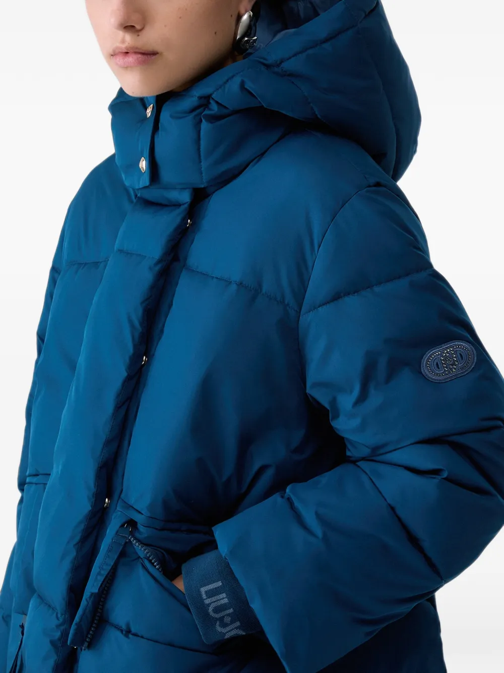 LIU JO Oversized jack met capuchon Blauw