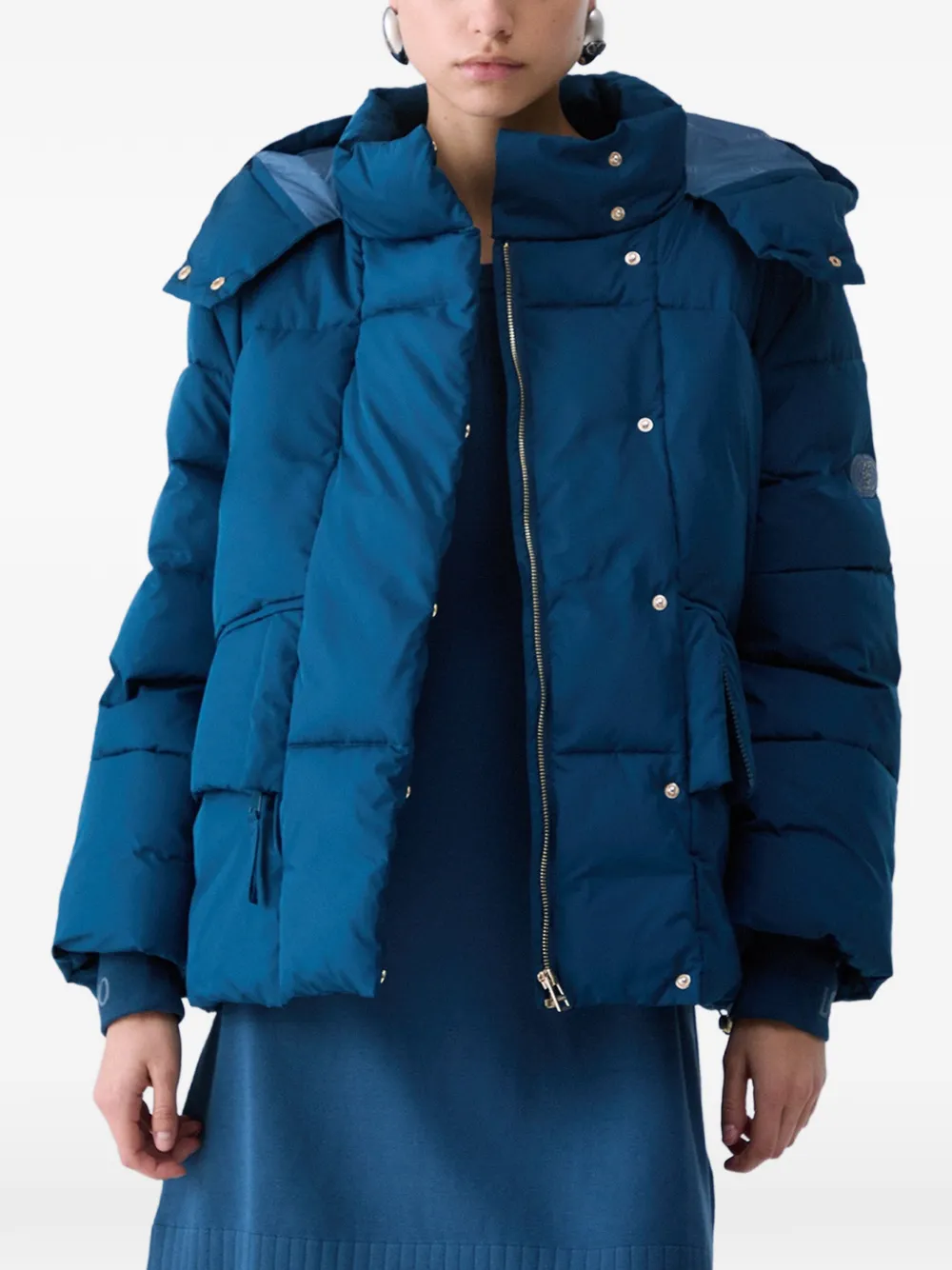 LIU JO oversized jacket with hood - Blu