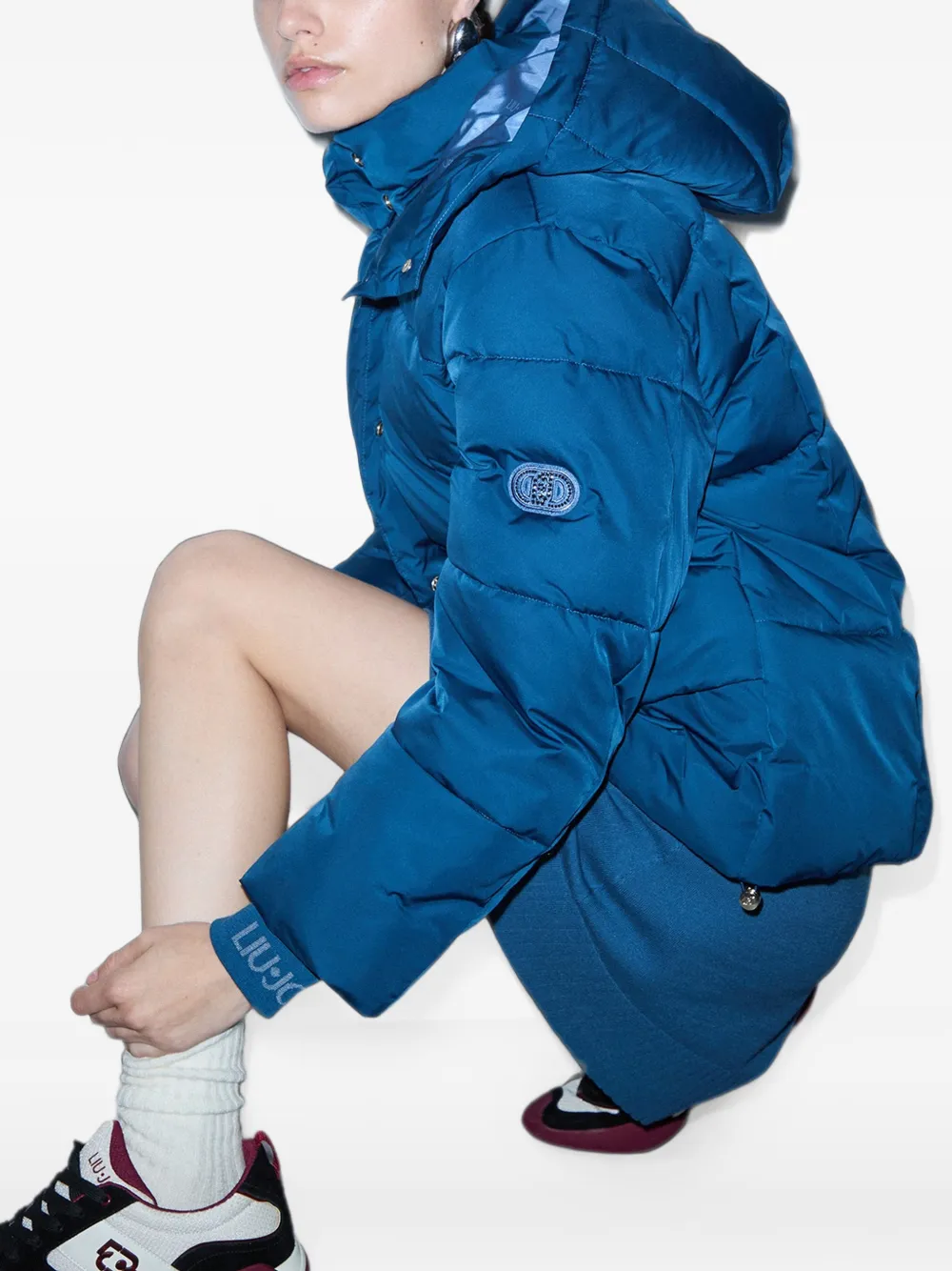 LIU JO Oversized jack met capuchon Blauw