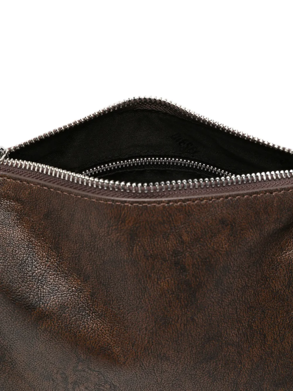 Diesel Barrel schoudertas met logo-reliëf Bruin
