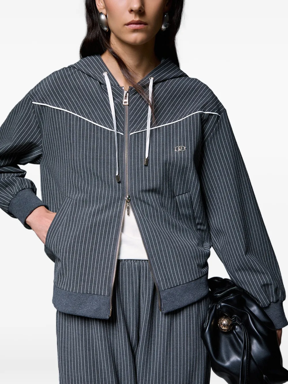LIU JO Hoodie met kanten details Grijs