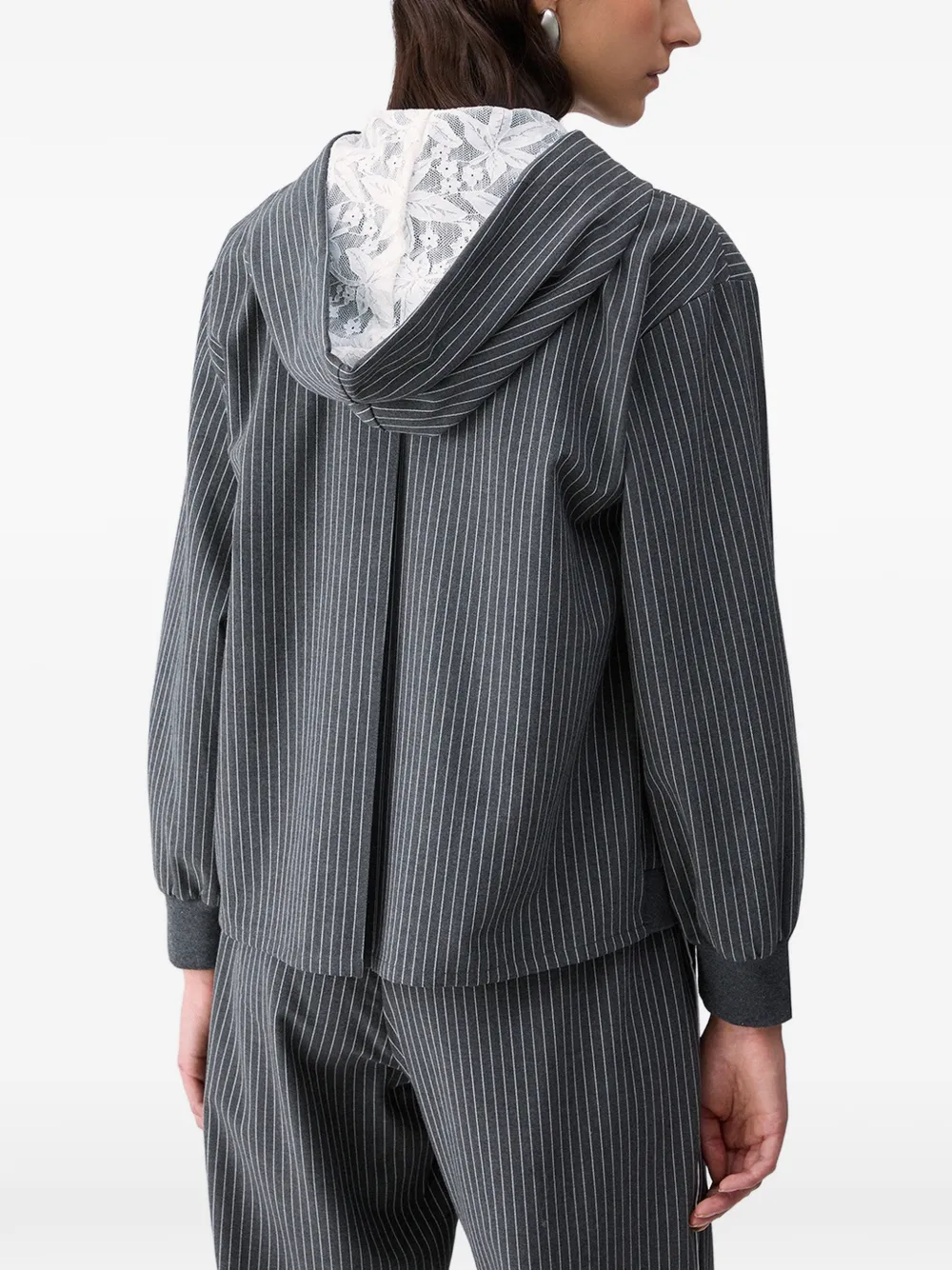 LIU JO Hoodie met kanten details Grijs