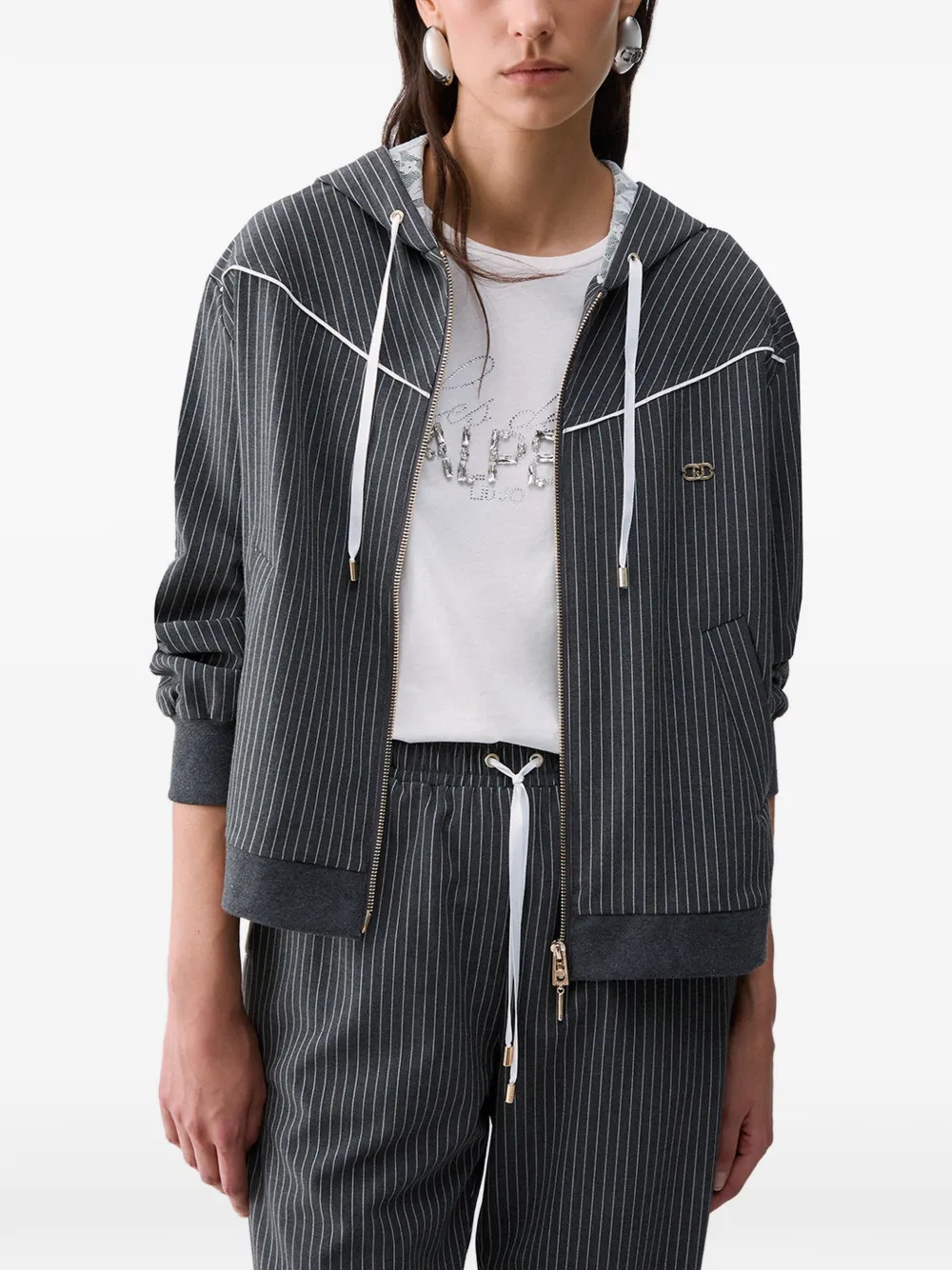 LIU JO Hoodie met kanten details Grijs