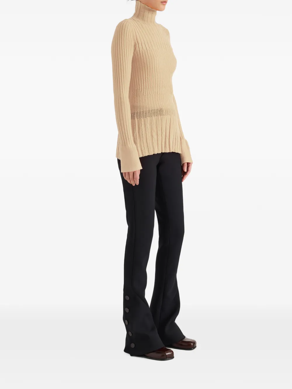Proenza Schouler Rosario top van merinowol met textuur Beige