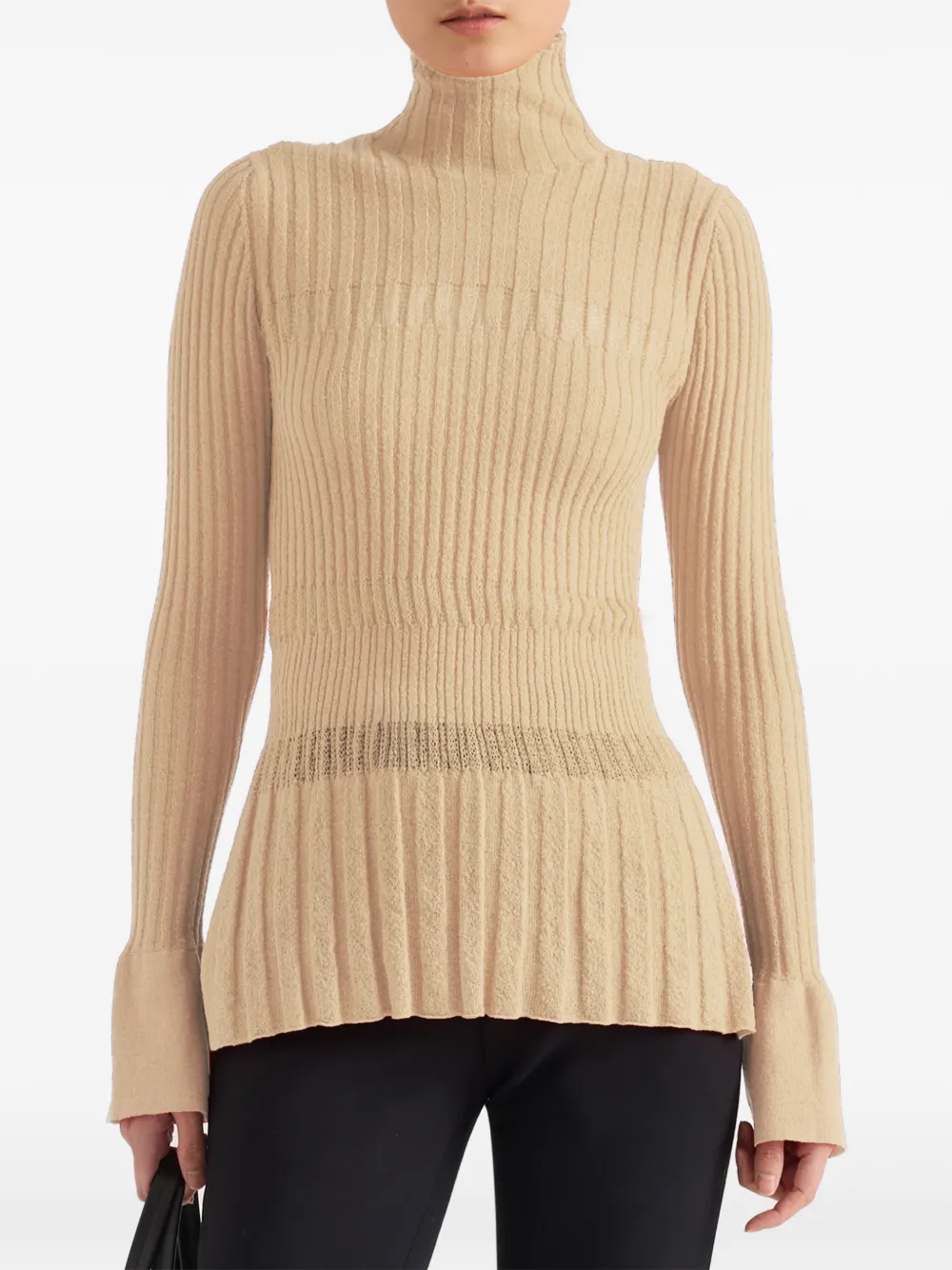 Proenza Schouler Rosario top van merinowol met textuur Beige