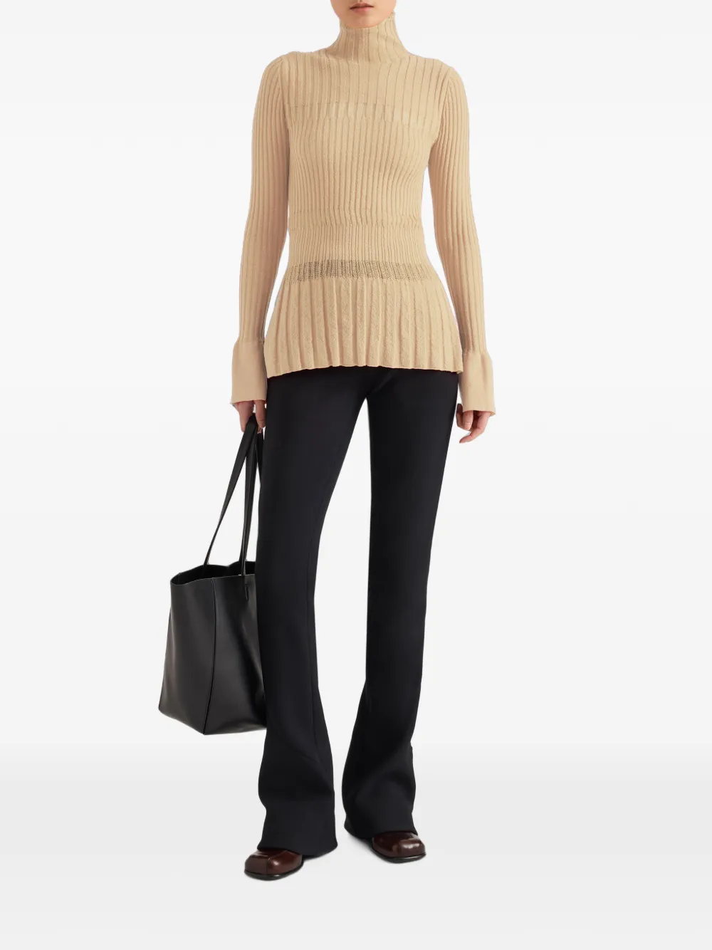 Proenza Schouler Rosario top van merinowol met textuur Beige