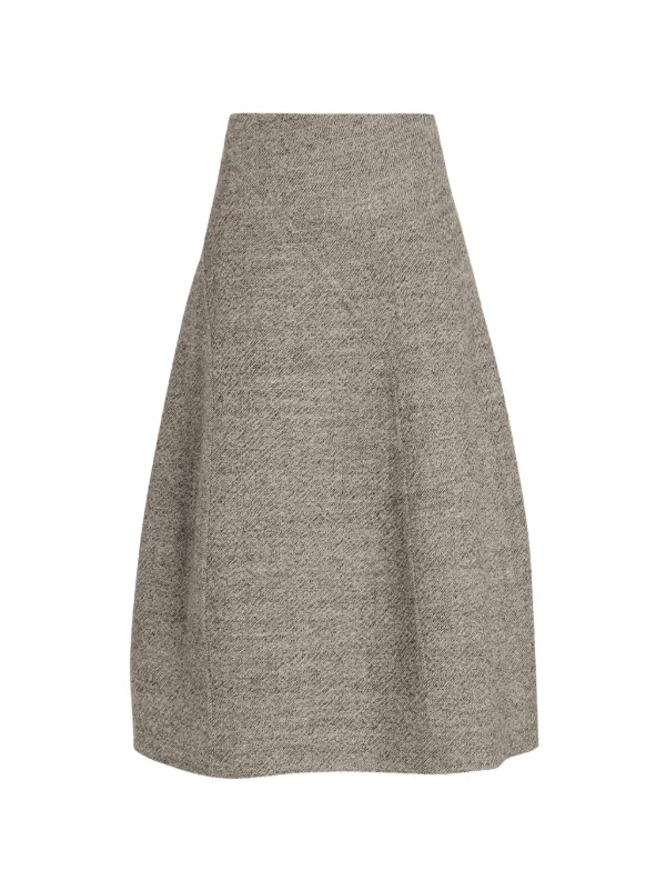 Proenza Schouler Gaelle Skirt in Double Face Melange Outerwear in Grey