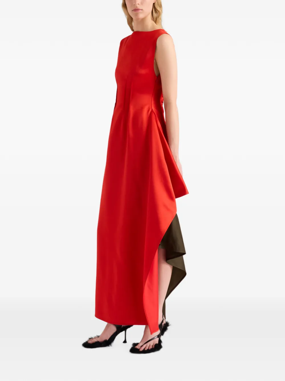 Proenza Schouler Isoria satijnen jurk Rood