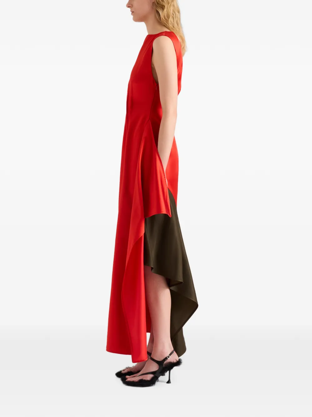 Proenza Schouler Isoria satijnen jurk Rood