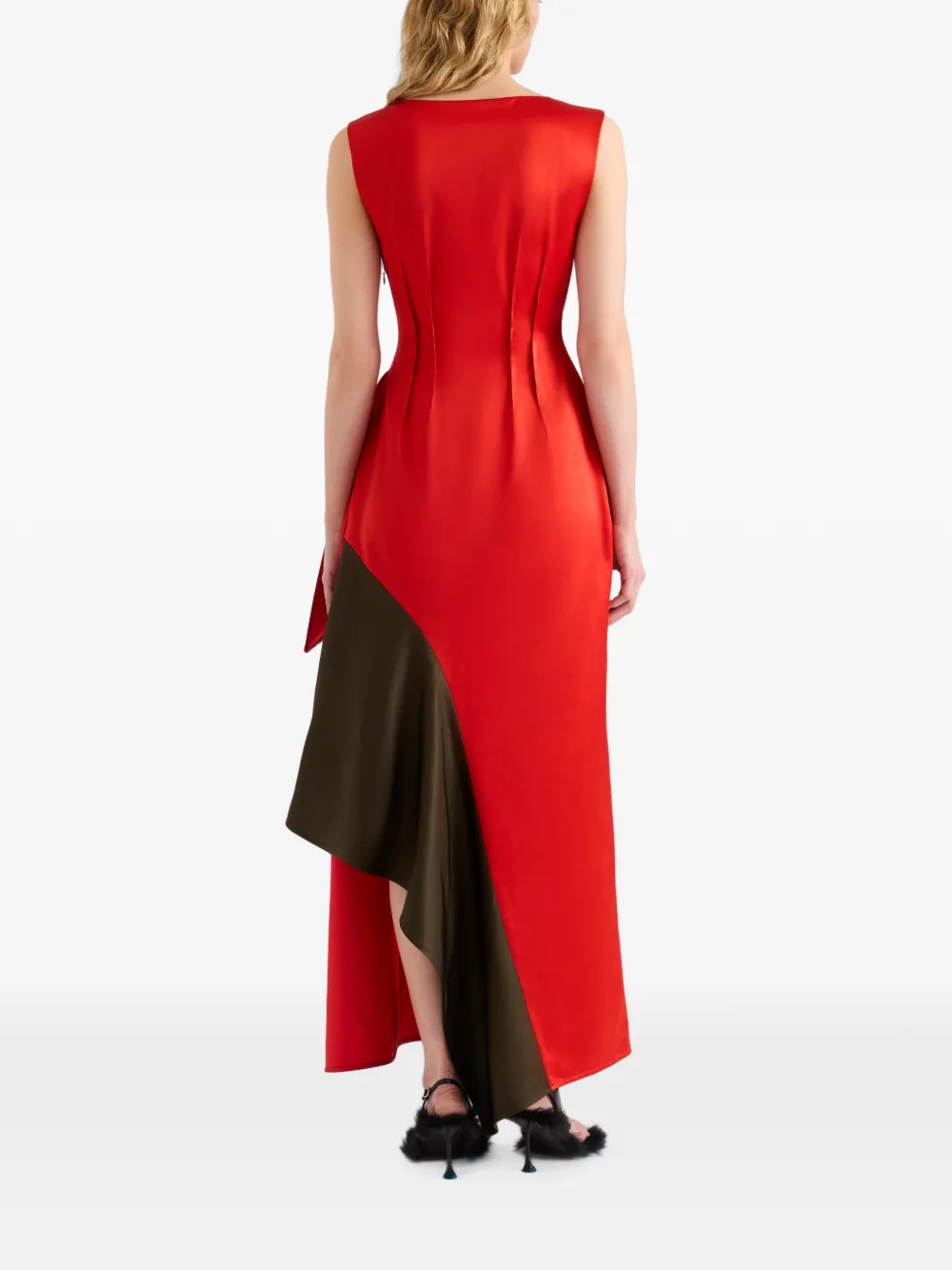 Proenza Schouler Isoria satijnen jurk Rood