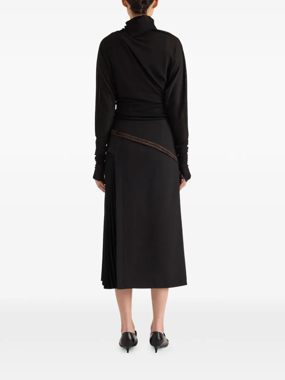 Proenza Schouler Justine satijnen wollen rok Zwart