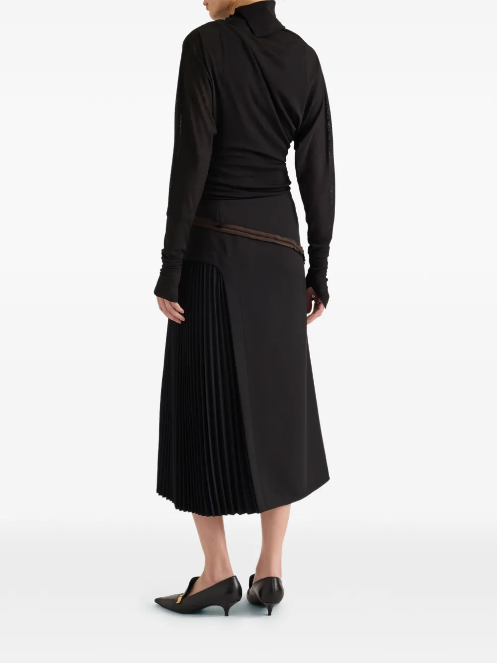 Proenza Schouler Justine satijnen wollen rok Zwart