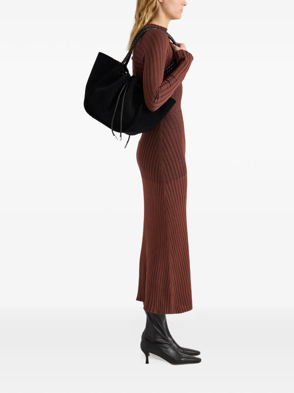 Proenza Schouler large Ruched leather tote bag Zwart