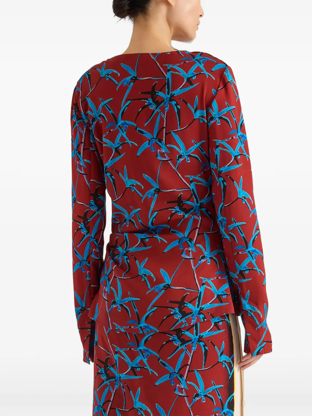 Proenza Schouler Anais top van stretch cady met print Rood