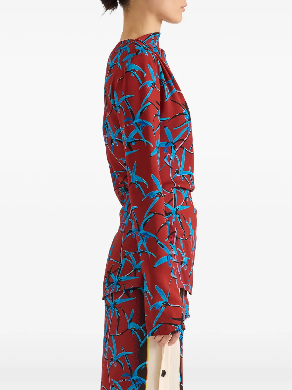 Proenza Schouler Anais top van stretch cady met print Rood