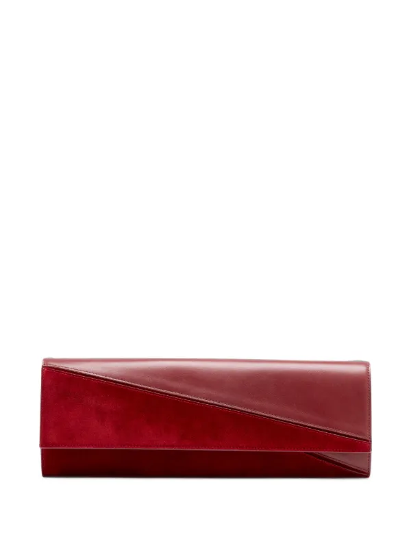 Proenza Schouler Hex Clutch in Smooth Calf and Lux Suede in Red