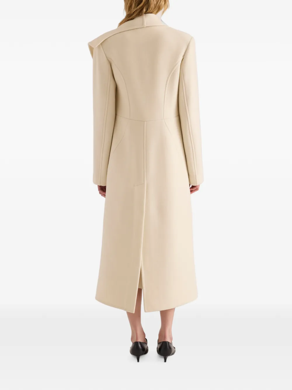 Proenza Schouler Alix jas van compacte melton wol Beige