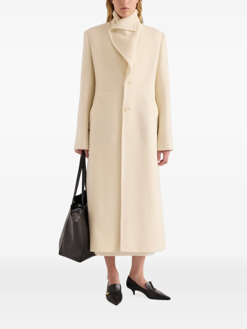 Proenza Schouler Alix jas van compacte melton wol Beige