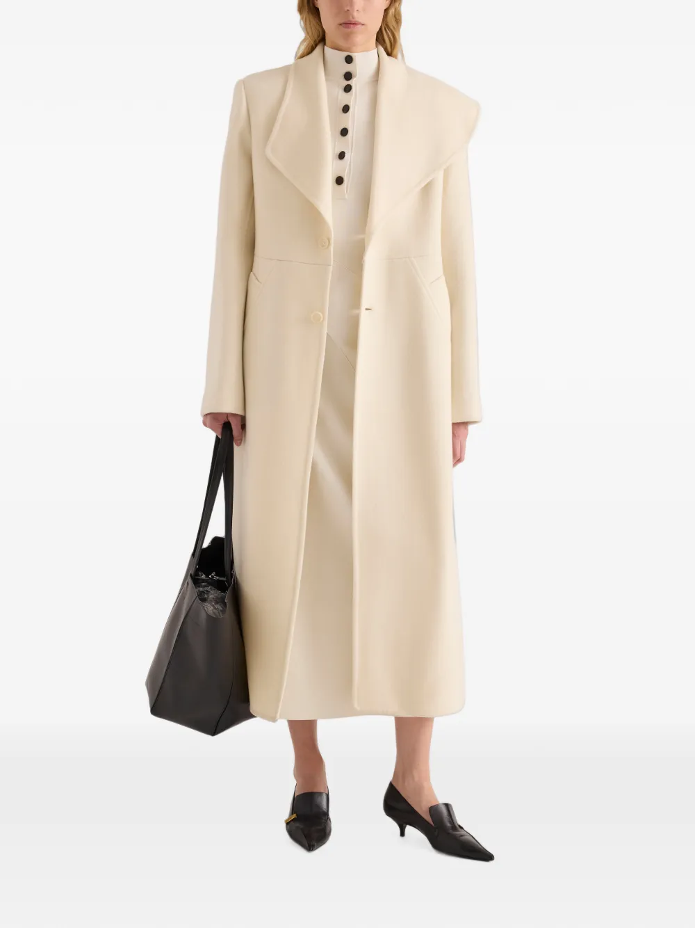 Proenza Schouler Alix jas van compacte melton wol Beige