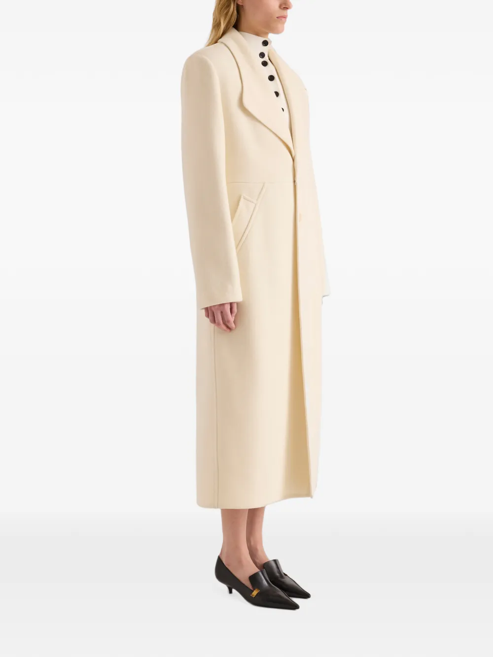 Proenza Schouler Alix jas van compacte melton wol Beige