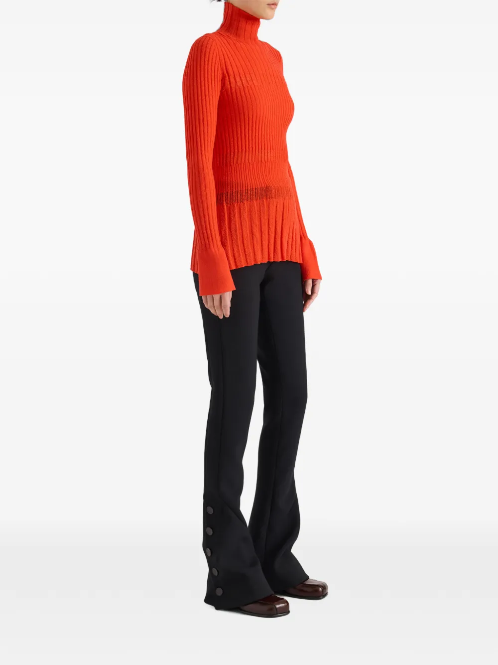 Proenza Schouler Rosario top van merinowol met textuur Oranje