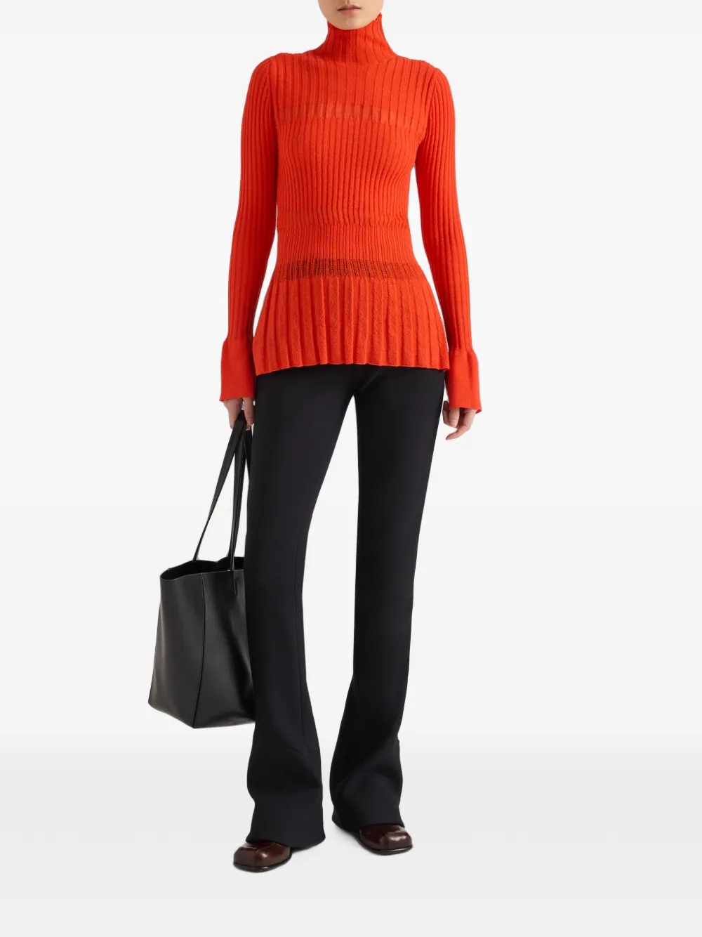 Proenza Schouler Rosario top van merinowol met textuur Oranje